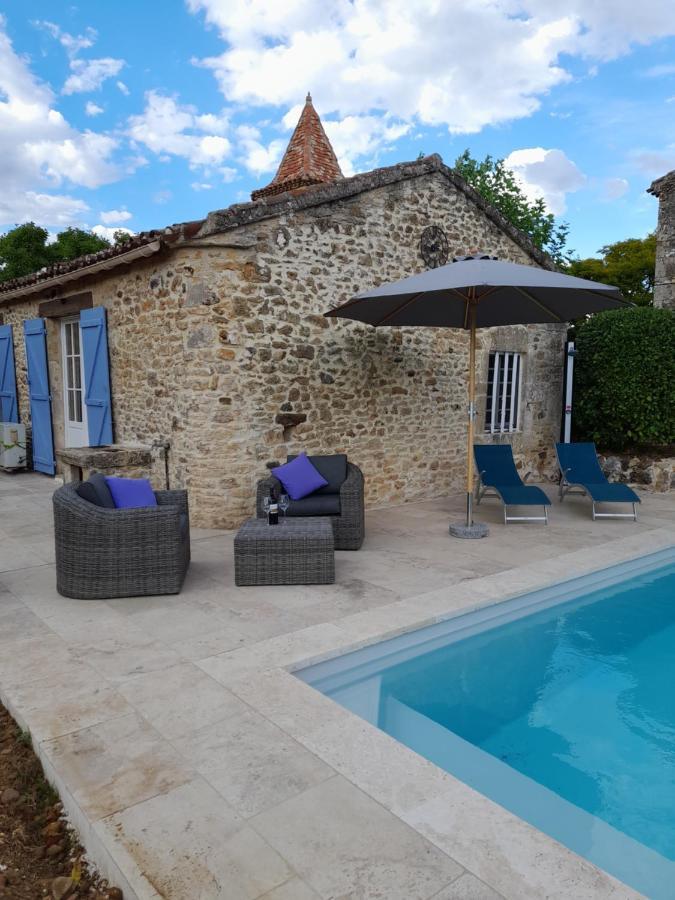 La Petite Maison Bleue Avec Piscine Loubejac Eksteriør bilde